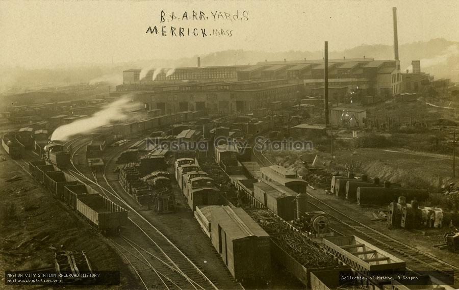 Postcard: Boston & Albany Railroad Yards, Merrick, Massachusetts